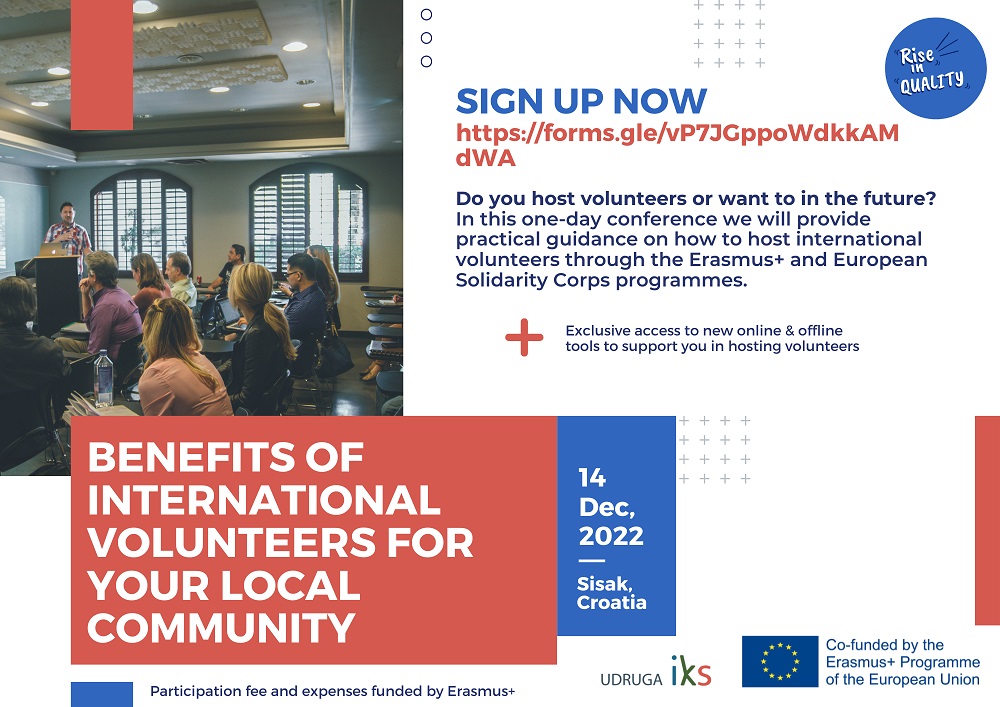 Poziv na Konferenciju „BENEFITS OF INTERNATIONAL VOLUNTEERS FOR YOUR LOCAL COMMUNITY“