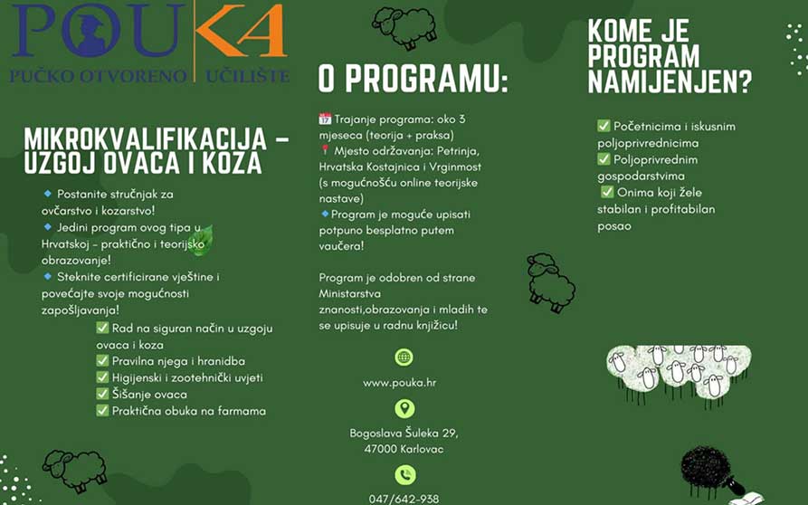 Besplatna edukacija za sve koje zanimaju ovčarstvo ili kozarstvo